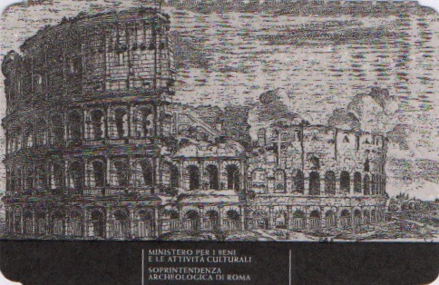 A black and white drawing of the Colosseum in Rome, Italy