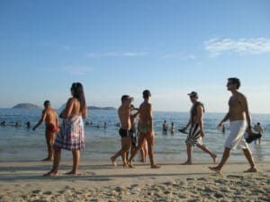 People on Ipanema beach