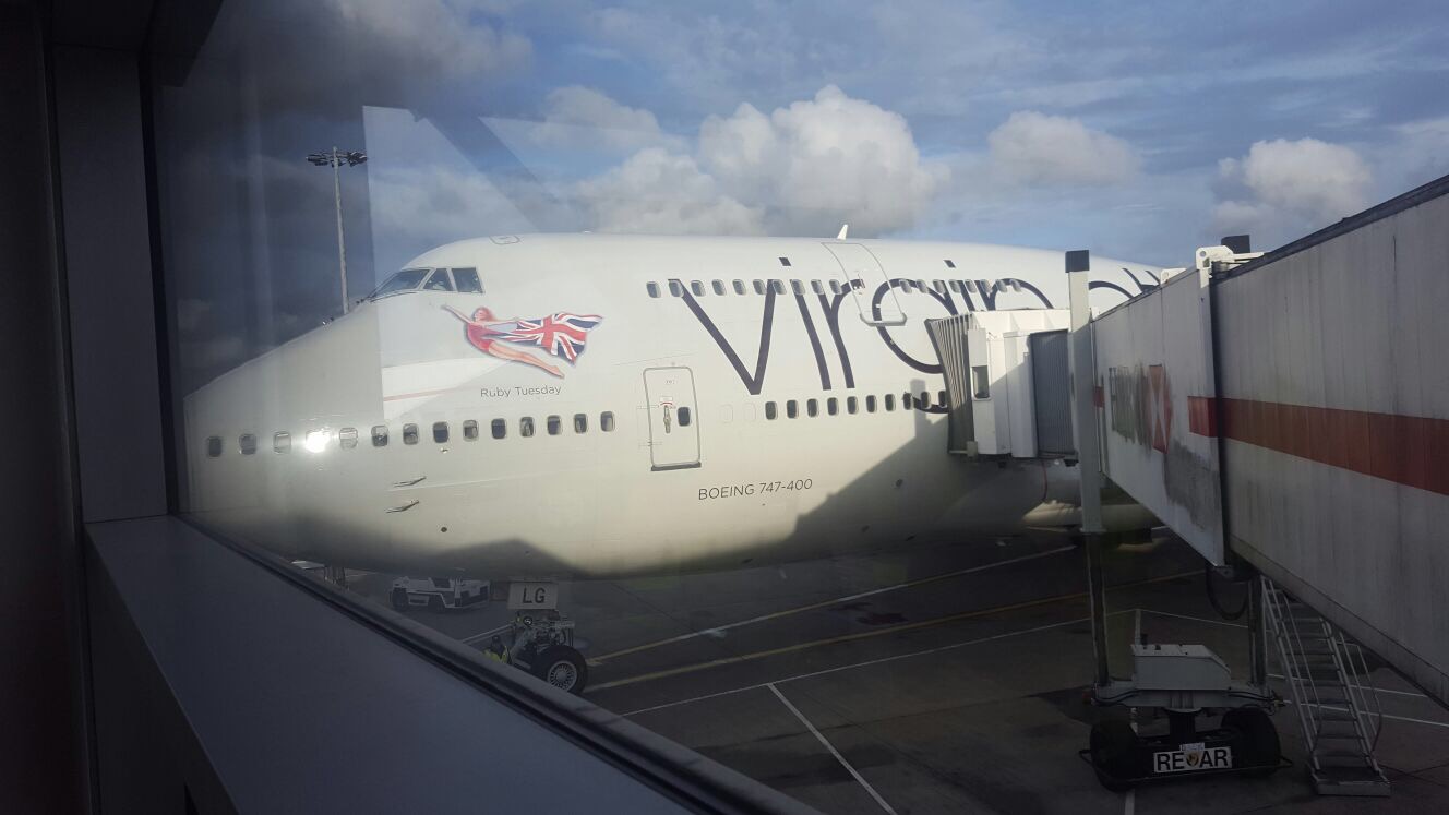 Virgin Atlantic Boeing 747 Ruby Tuesday on stand at London Gatwick Airport