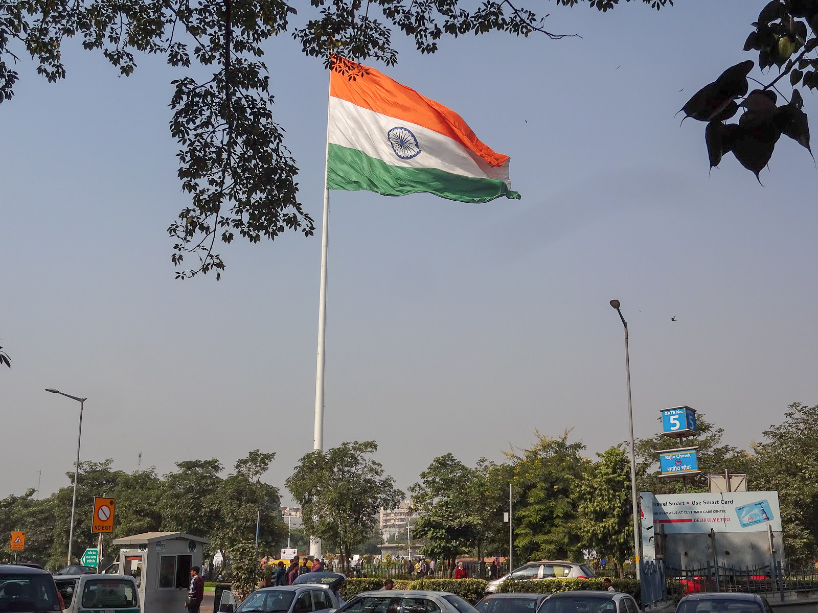 a large Indian flag in Delhi