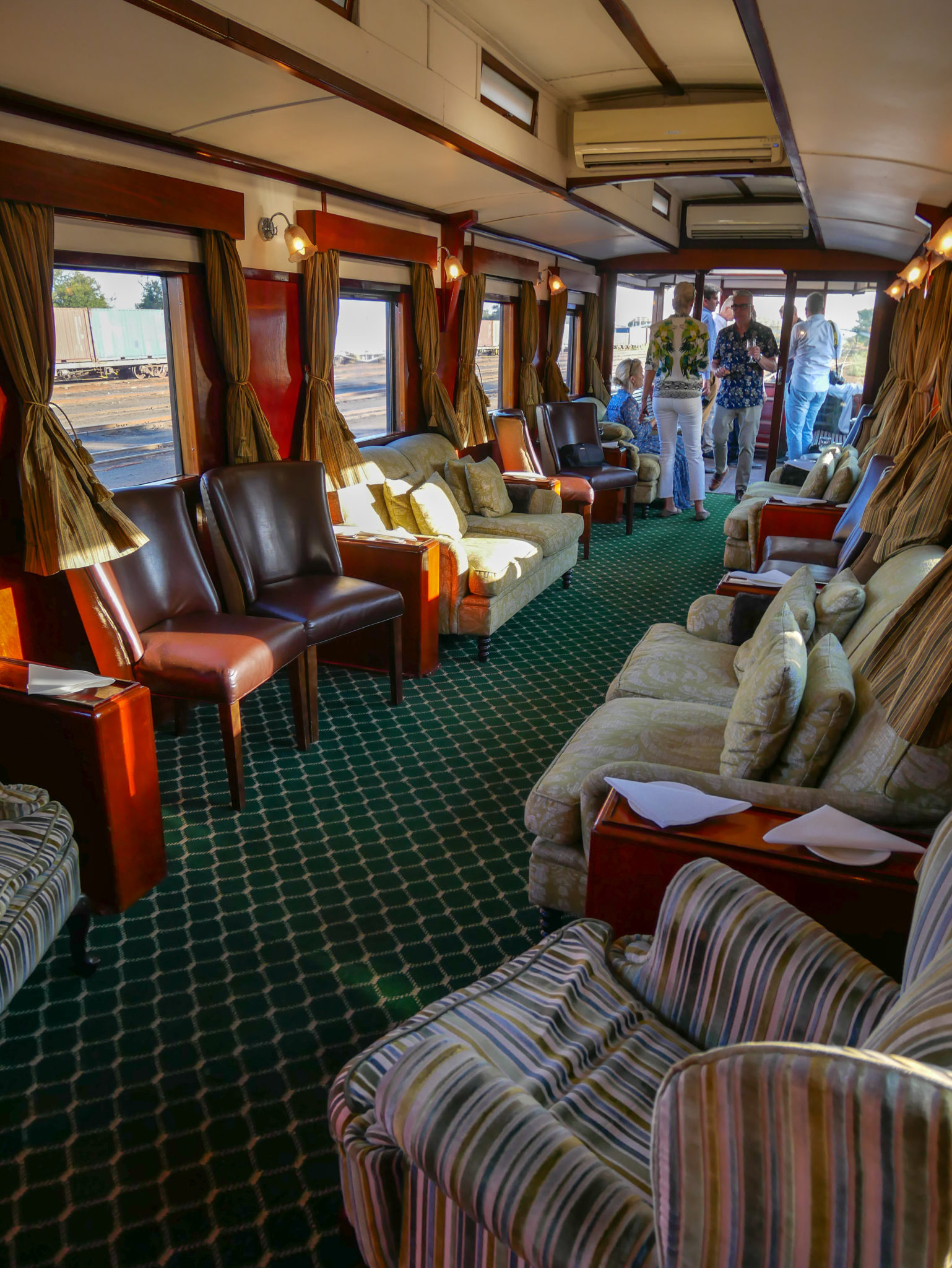 The Observation Car at the back of the Royal Livingstone Express train