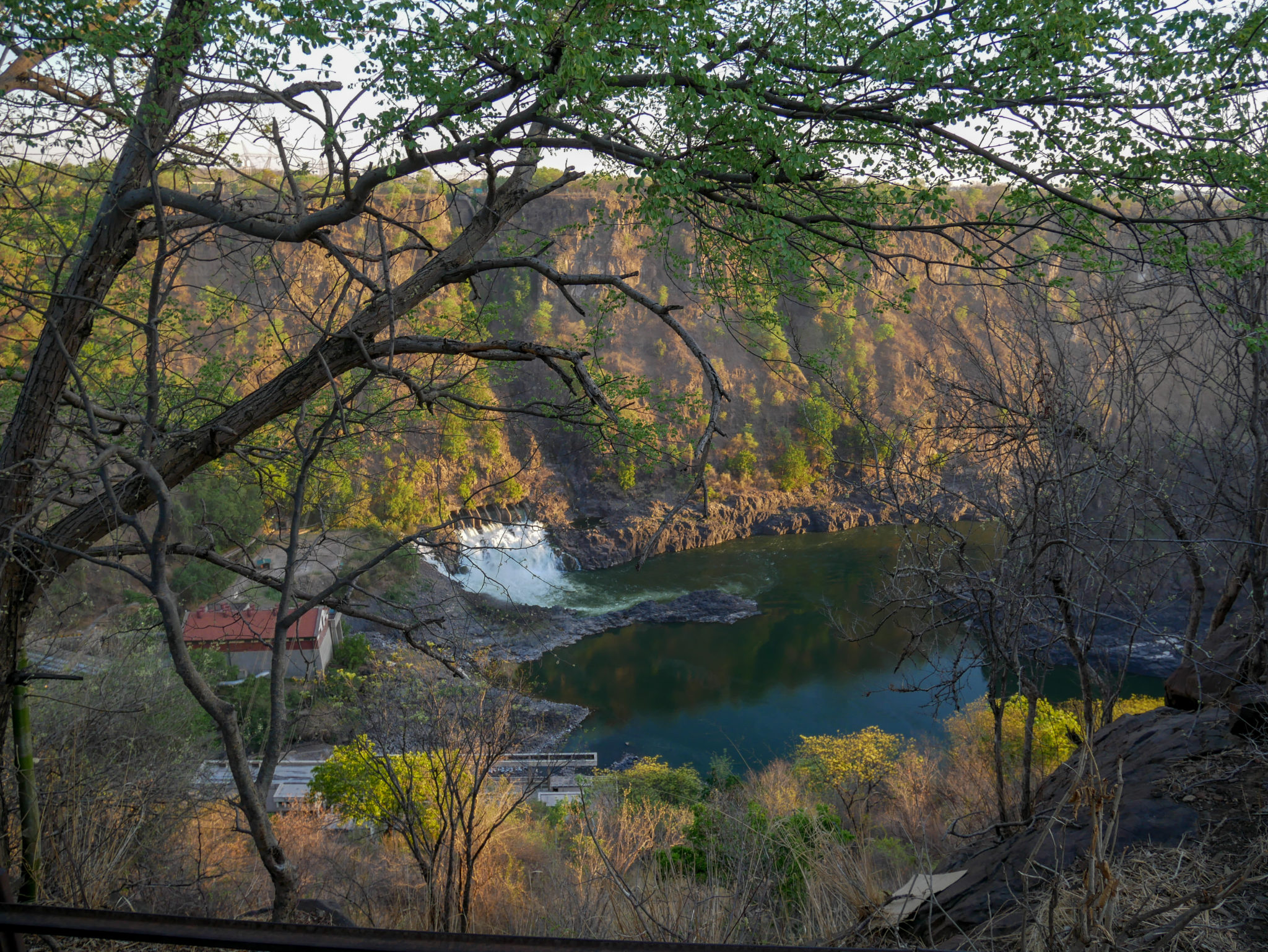 Victoria Falls seen from the Royal Livingstone Express train