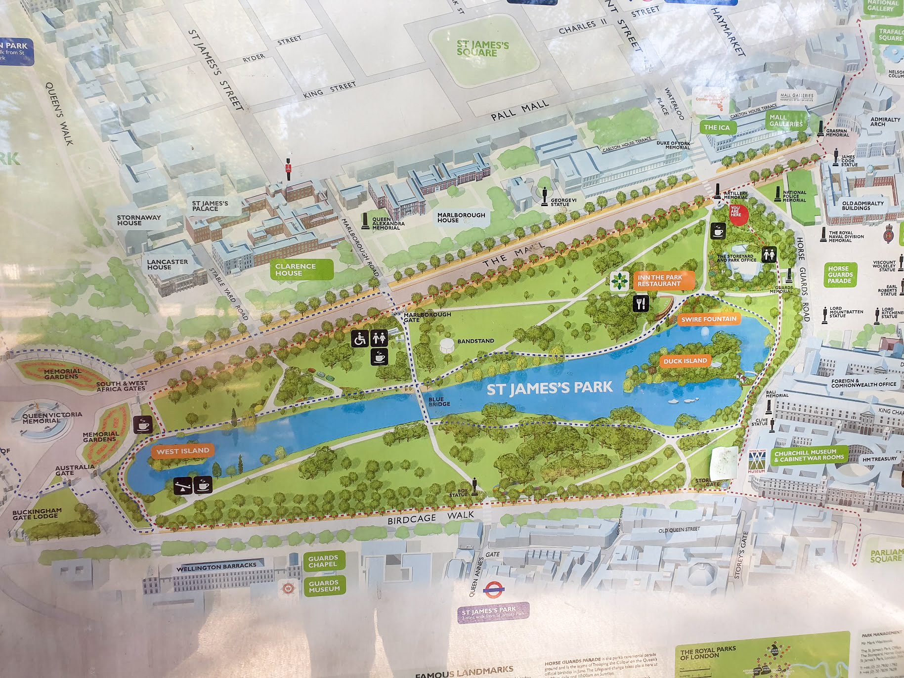 Map of St James's Park London
