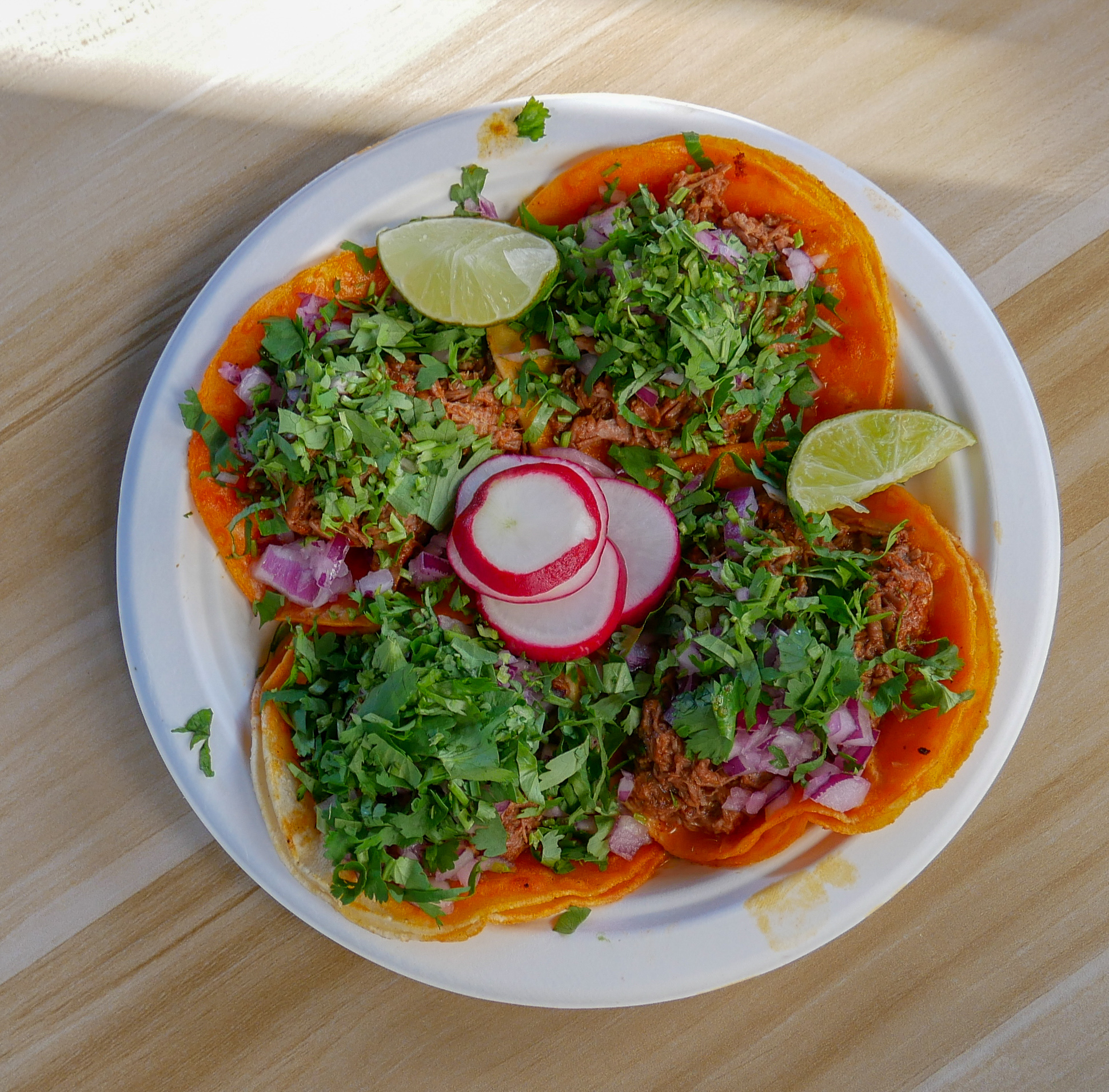 tacos with salad and lime on the Venice Beach Secret Food Tour
