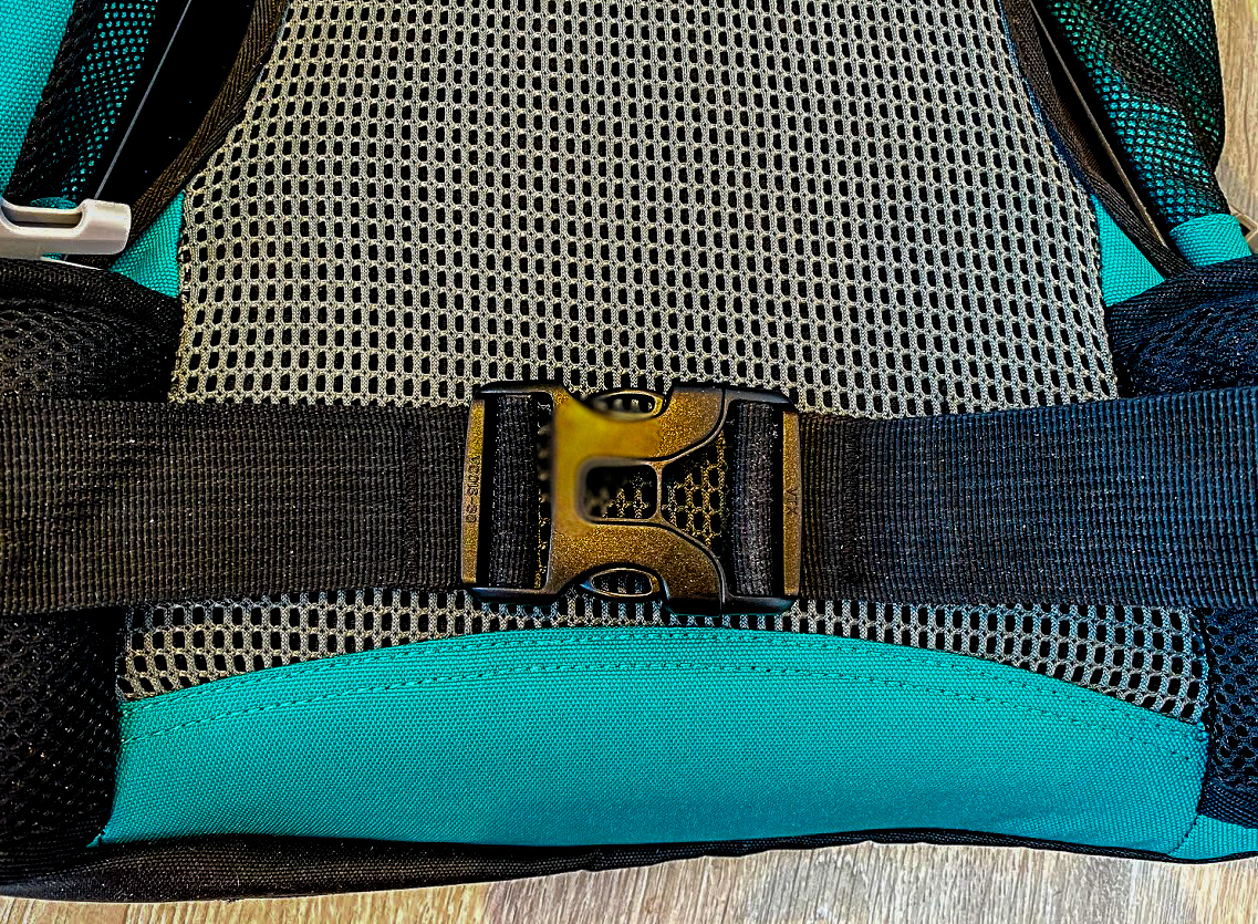 close up of the hip strap of the SunDrift Panglao 55L Backpack