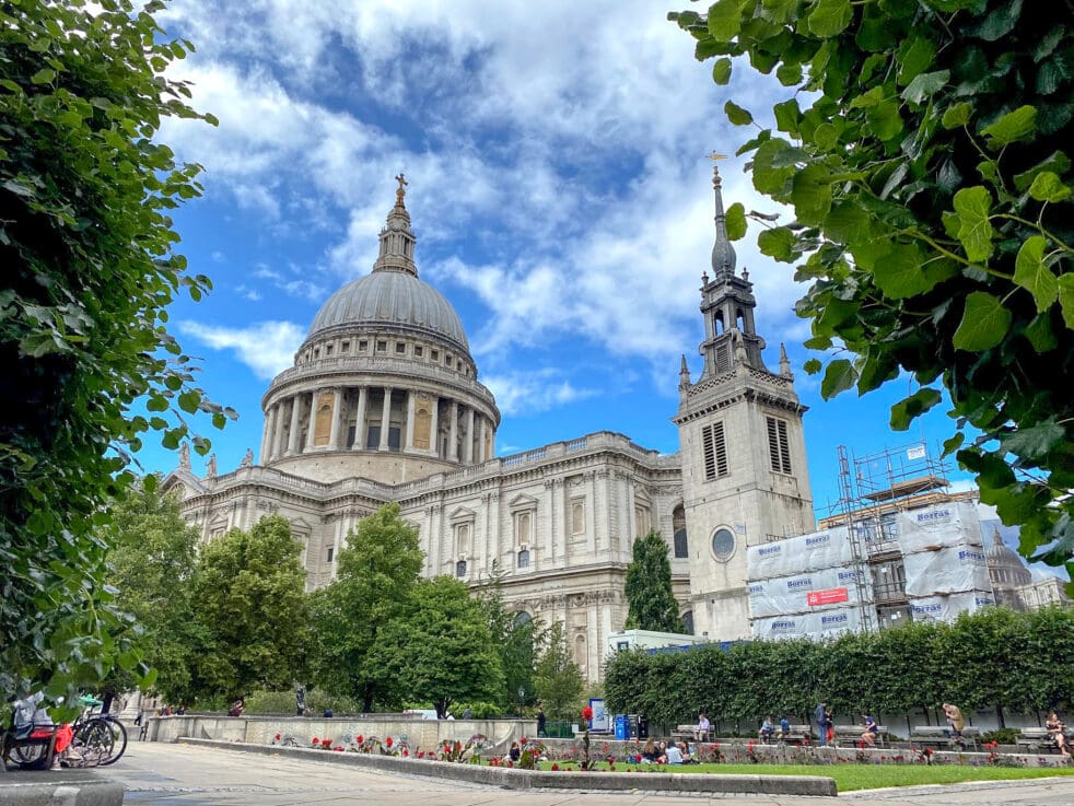 The outside of St Paul's Cathedral, London, UK
